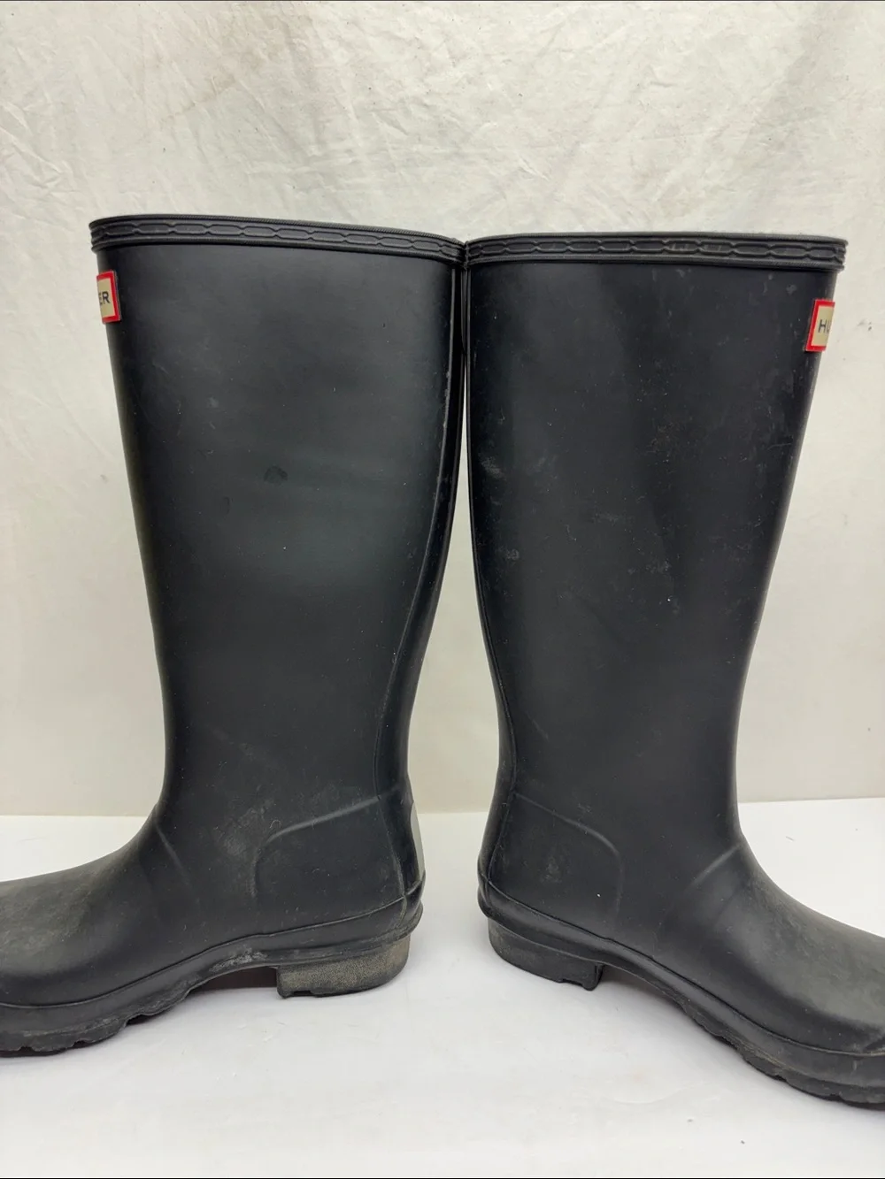 Hunter Black Knee-High Waterproof Rain Boots, SZ 5 for big girl 1(BA)